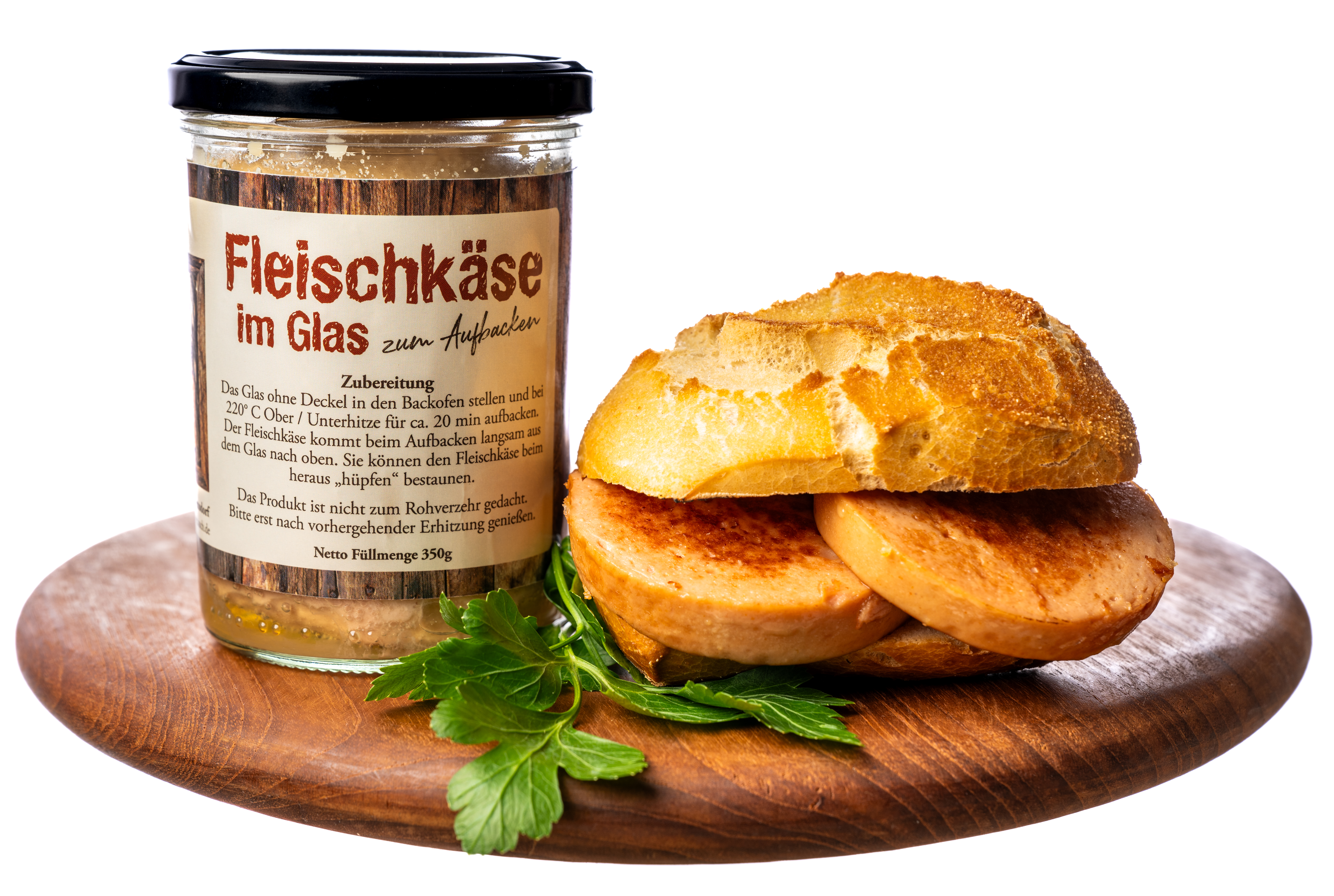 Fleischkase-im-Brotchen-angerichtet