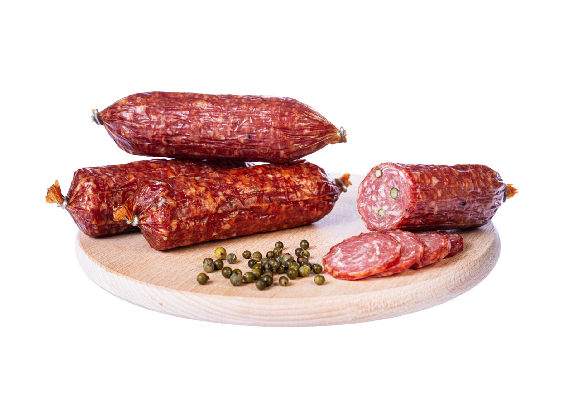 Holsteiner Katenmettwurst mit grünem Pfeffer Holsteiner Katenmettwurst mit grünem Pfeffer