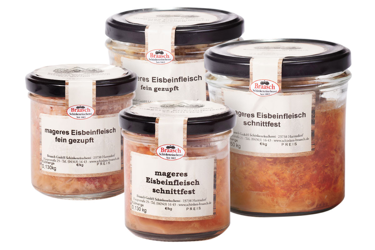 Hausgemachtes mageres Eisbeinfleisch im Glas