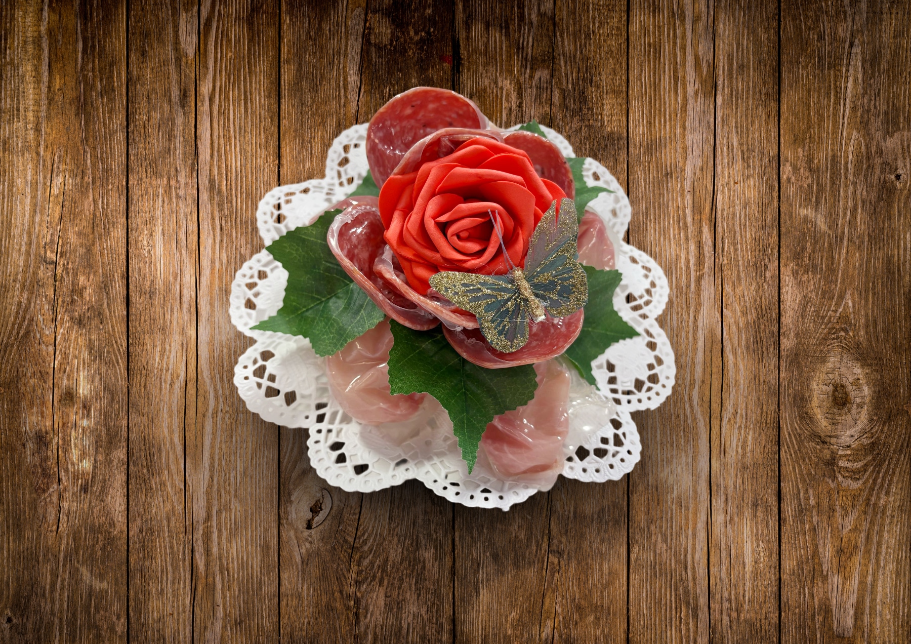 Schinken-und Mettwurststrauß Schinken-und Mettwurststrauß