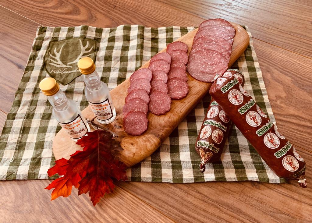 wild Hirschsalami im Stück