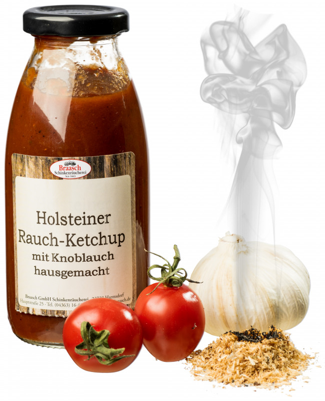 Katenrauch-Ketchup mit geräuchertem Knoblauch